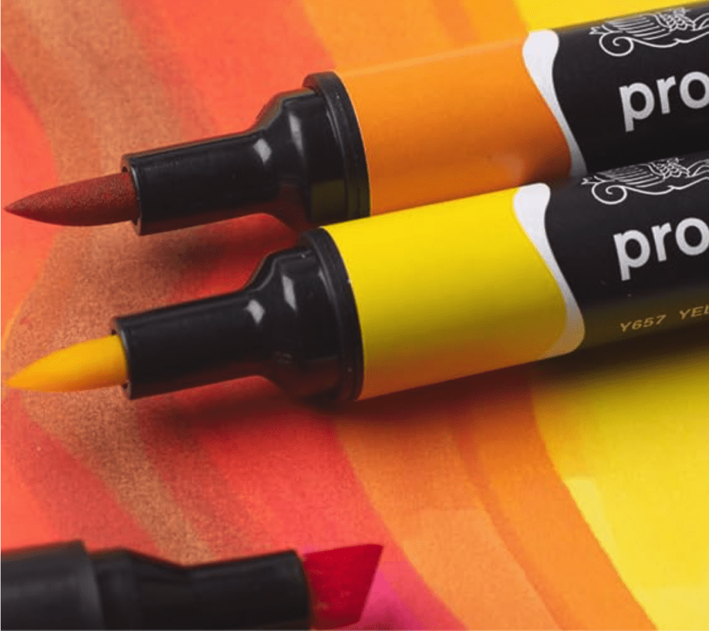 Rotuladores de alcohol con punta de pincel promarker